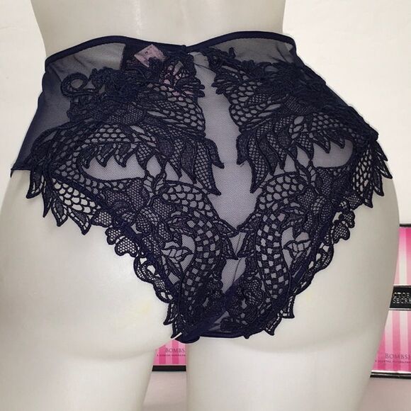 🔥VICTORIA SECRET CHEEKY PANTY navy New - Picture 1 of 5